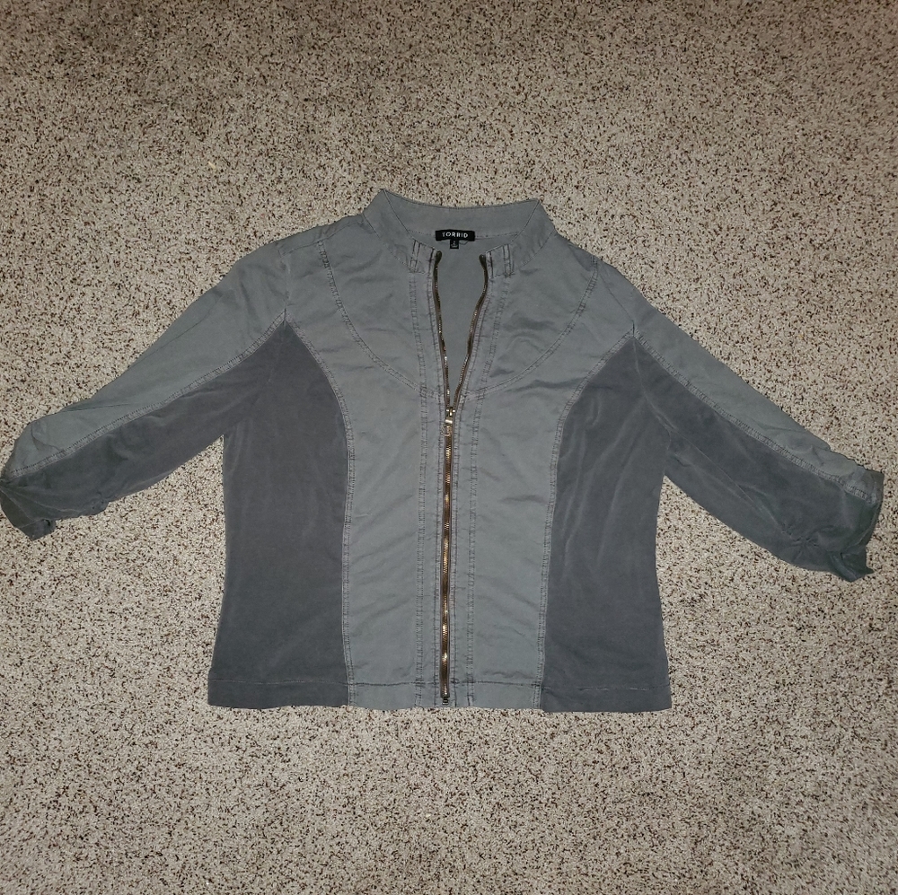 Torrid Zip Up Track Utility Light-weight Jacket